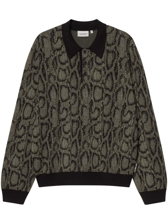 Carhartt All-Over Snake Print Long-Sleeve Polo