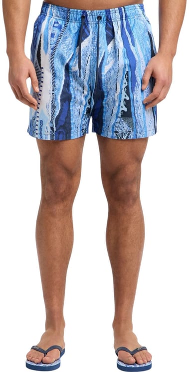 Carlo Colucci Knit Print Swimshort Blue Multi