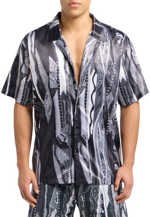 Carlo Colucci Knit Print Shirt Black