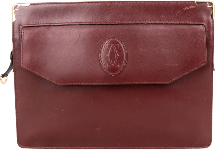 Cartier Cartier Bordeaux Leather Clutch