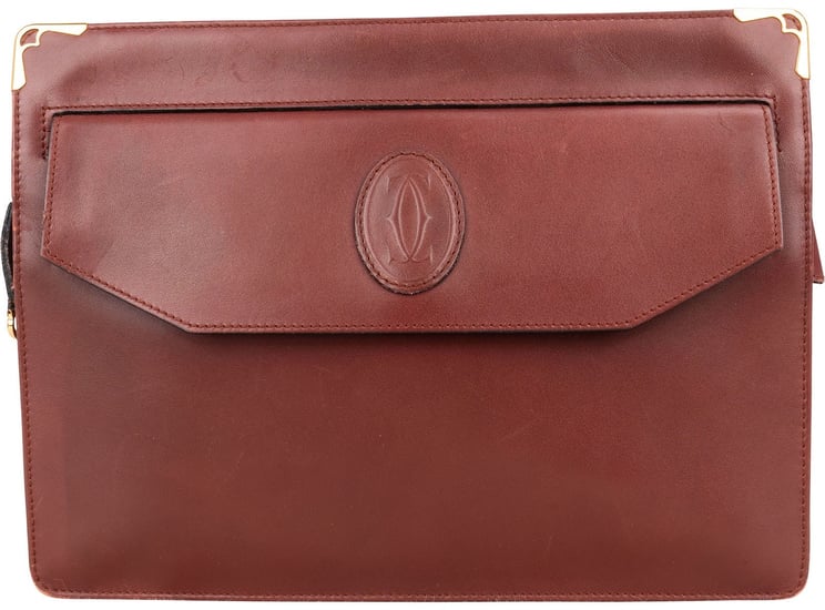 Cartier Cartier Bordeaux Leather Clutch