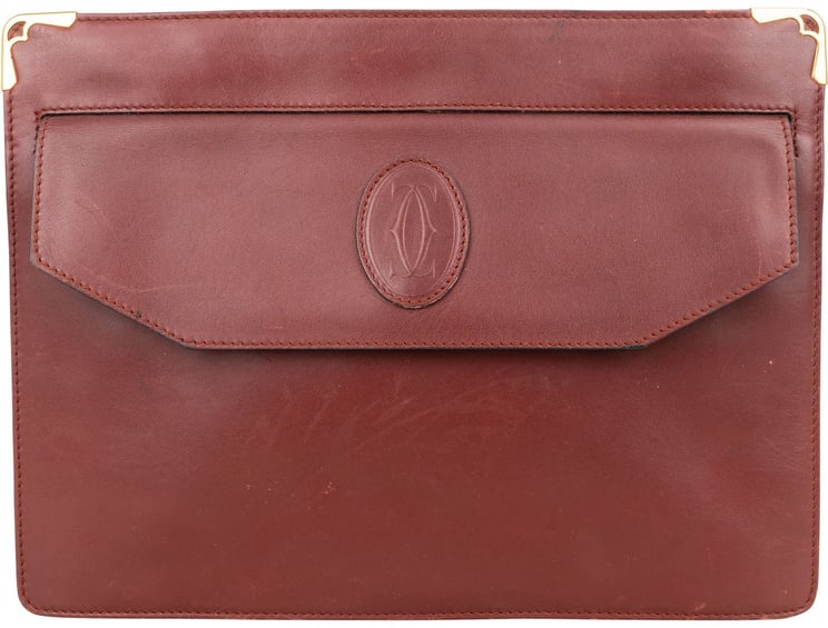Cartier Cartier Bordeaux Leather Clutch