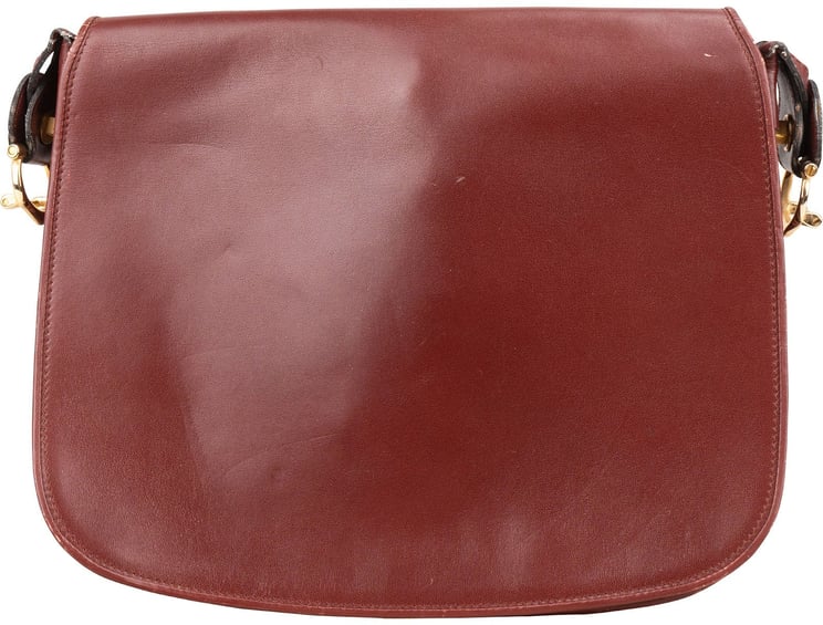 Cartier Cartier Bordeaux Leather Flap Clutch Bag