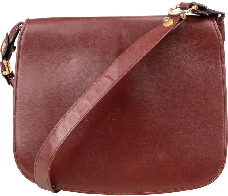 Cartier Cartier Bordeaux Leather Briefcase Flap Shoulder Bag