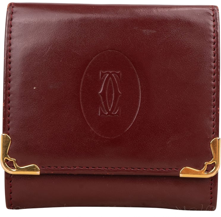 Cartier Cartier Bordeaux Leather Mini Coin Wallet