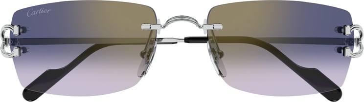 Cartier Rectangular Rimless Sunglasses With Gradient Lenses