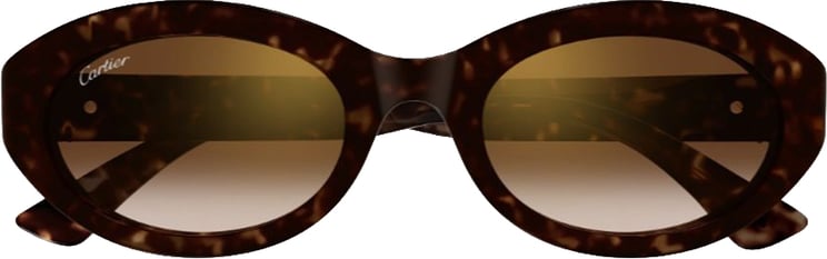 Cartier Tortoiseshell Oval Frame Sunglasses with Gradient Lenses