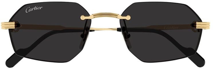 Cartier Rimless Geometric Sunglasses With Gold-Tone Frame