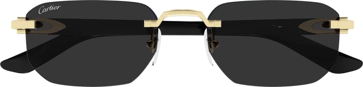 Cartier Rimless Rectangular Sunglasses With Gold Accents
