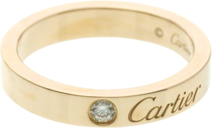 Cartier Cartier C de Cartier Wedding Band Ring 18K Rose Gold with Diamond