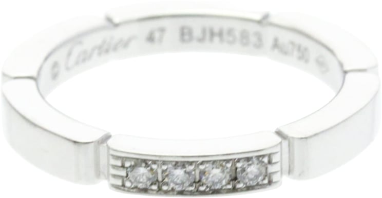 Cartier Cartier Maillon Panthere Band Ring 18K White Gold with 4 Diamonds