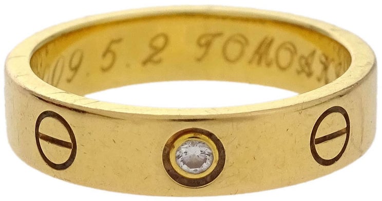 Cartier Cartier Love Wedding Band 1 Diamond Ring 18K Rose Gold with Diamond