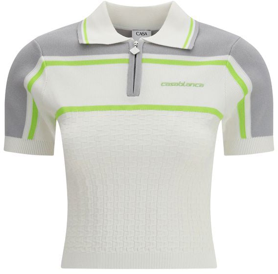 Casablanca Casablanca White Viscose Polo Shirt