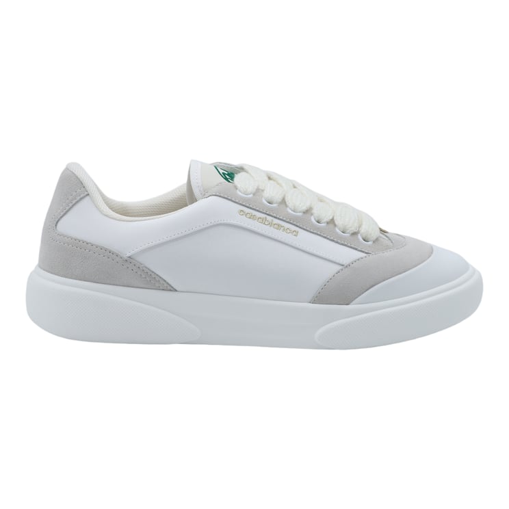 Casablanca Low-Top Sneakers with Suede Overlays and Gold Branding
