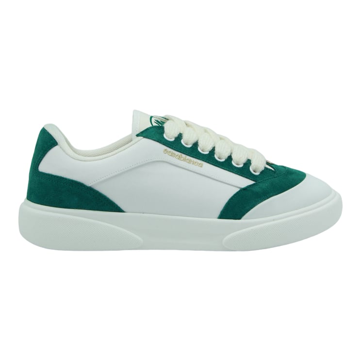 Casablanca Low-Top Sneakers with Deep Green Suede Overlays