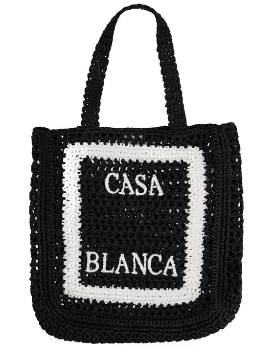 Casablanca Crochet Viscose Bold Logo Tote Bag