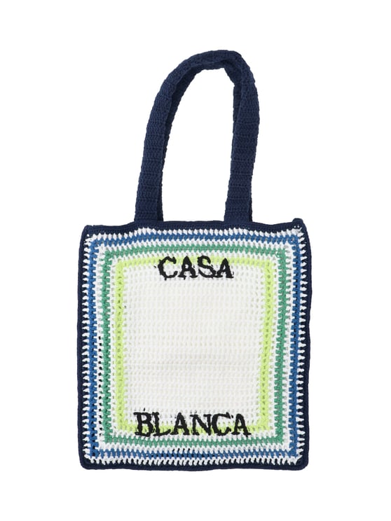 Casablanca Logo Tote Bag – White