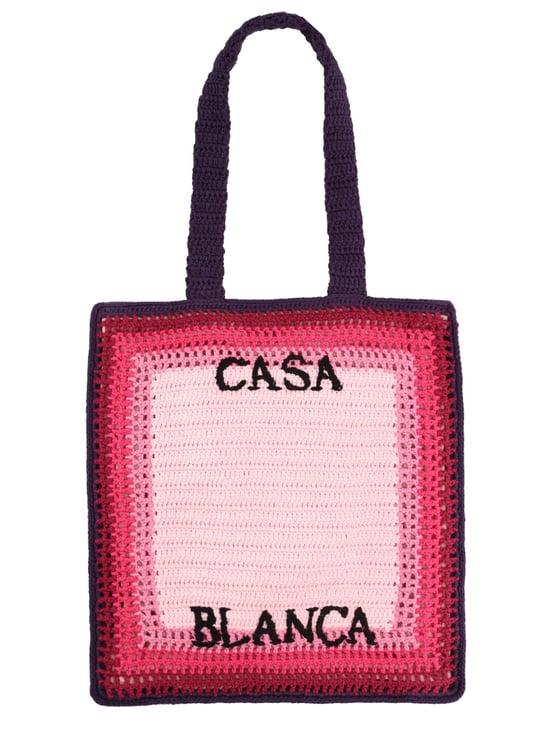 Casablanca Casablanca Crochet Gradient Pink Tote Bag