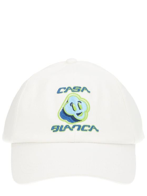 Casablanca Structured Cotton Embroidered Logo Hat
