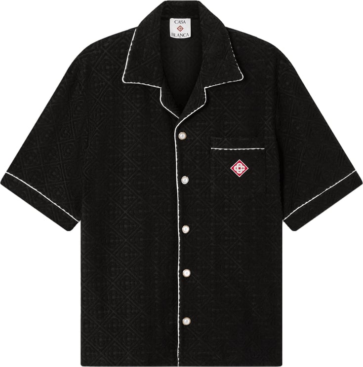 Casablanca BADSTOF OVERHEMD MET MONOGRAM