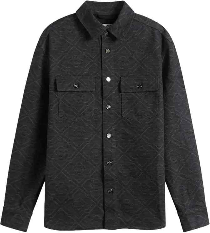 Casablanca ZWART DENIM OVERHEMD MET LASERMONOGRAM