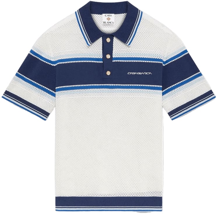 Casablanca Polo shirt met mesh strepen