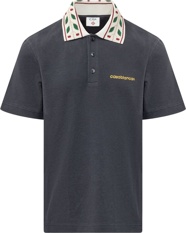 Casablanca Polo Laurel con Colletto Ricamato
