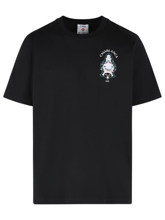Casablanca 'Hotel Emblem' Black Cotton T-Shirt