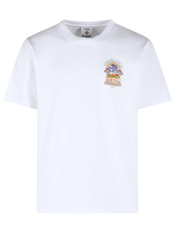 Casablanca 'Egyptian Arch' White Cotton T-Shirt
