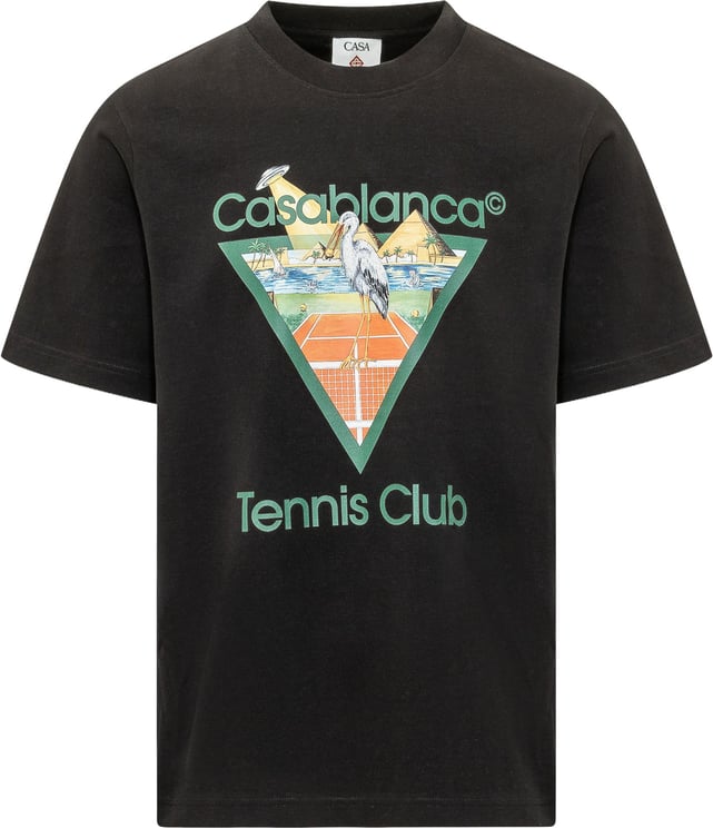 Casablanca T-shirt con Stampa Tennis