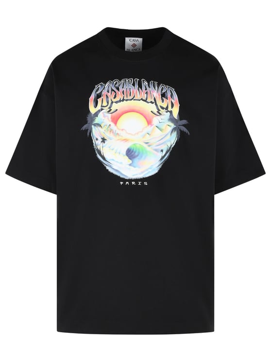 Casablanca 'Casa Airspray' Black Cotton T-Shirt