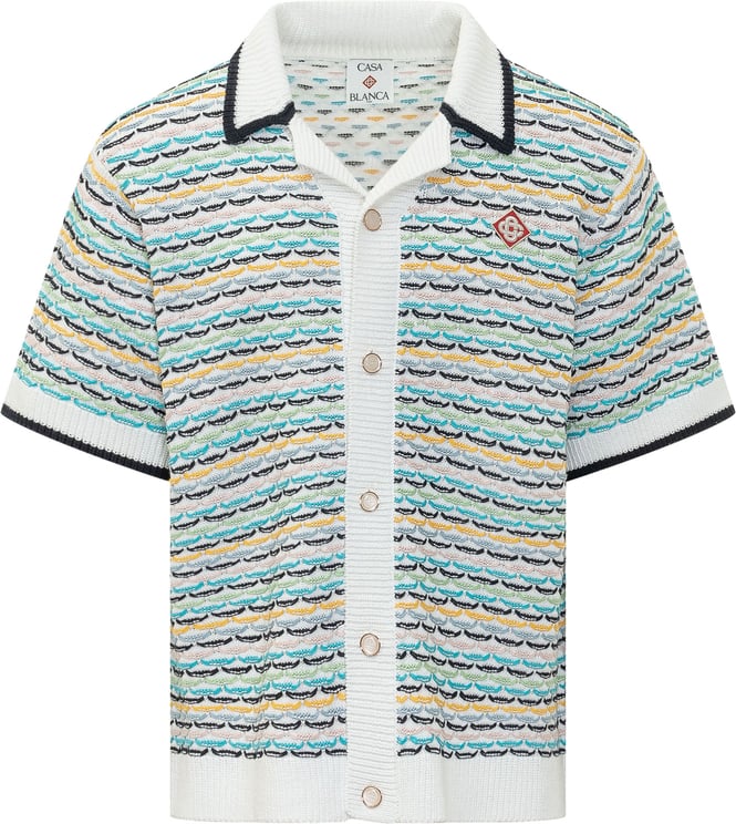 Casablanca Camicia Tuck Stitch a Maniche Corte