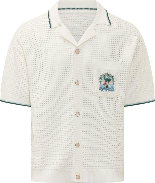 Casablanca Camicia Crochet con Colletto Aperto