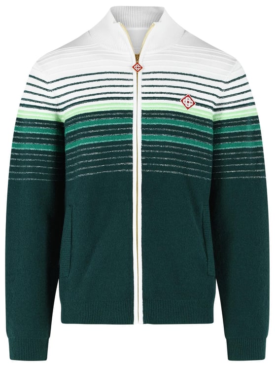 Casablanca Green Cotton Blend Sporty Jacket With Zip