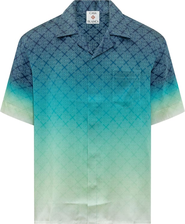 Casablanca Camicia Sfumata con Motivo Geometrico