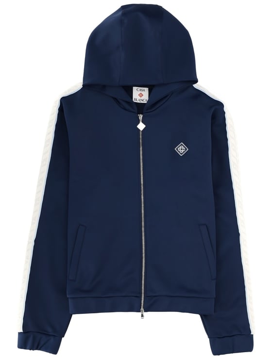 Casablanca Navy Blue Sleeve Stripes Hoodie