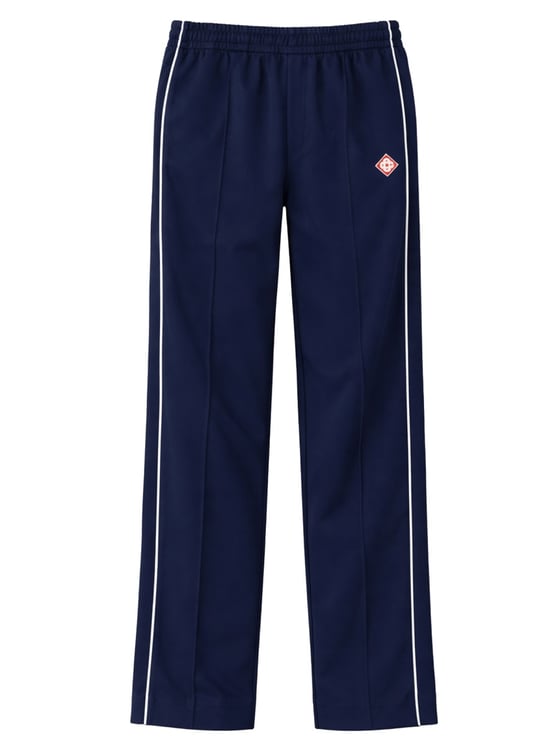 Casablanca Piquet Navy Relaxed White Piping Pants Sweatpants