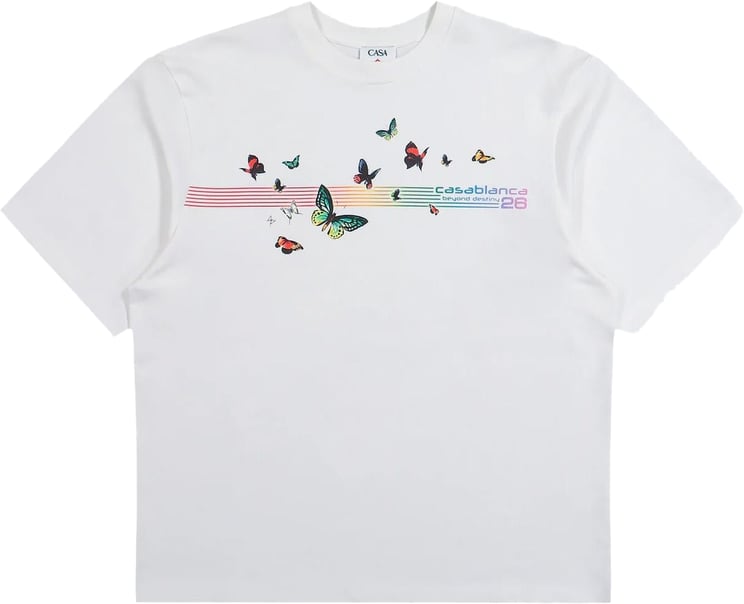 Casablanca Casablanca Heren Butterfly T-Shirt Wit