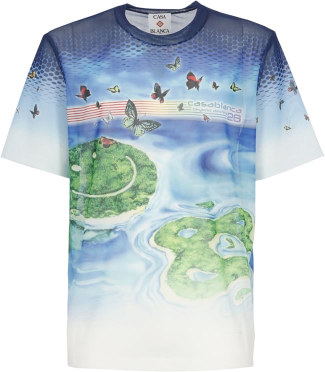 Casablanca T-Shirts And Polos Light Blue