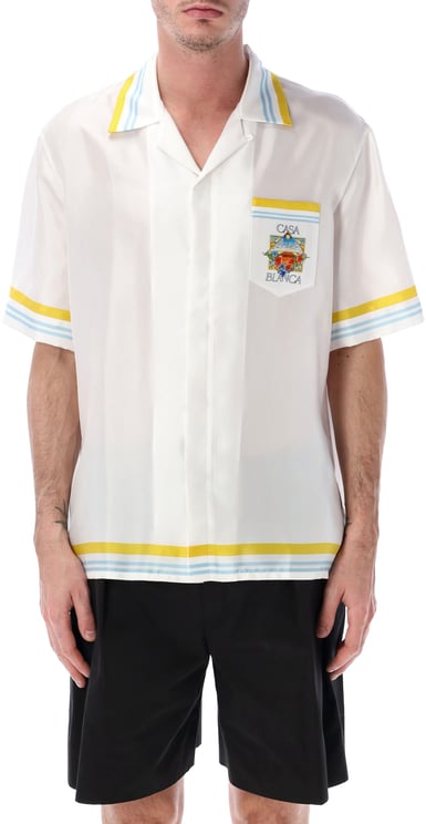 Casablanca Tennis Landscape S/S Shirt Bianco