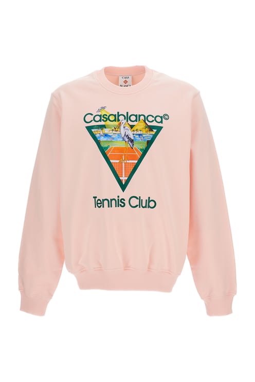 Casablanca Pink Tennis Club Icon Cotton Sweatshirt