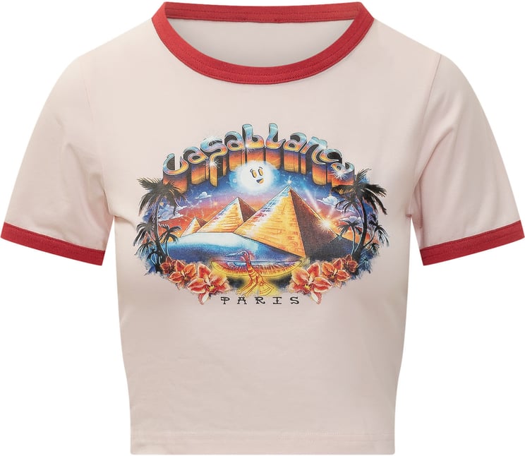 Casablanca T-shirt Cropped Baby con Stampa Grafica