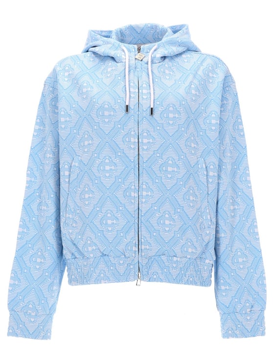 Casablanca Light Blue Geometric Jacquard Hoodie