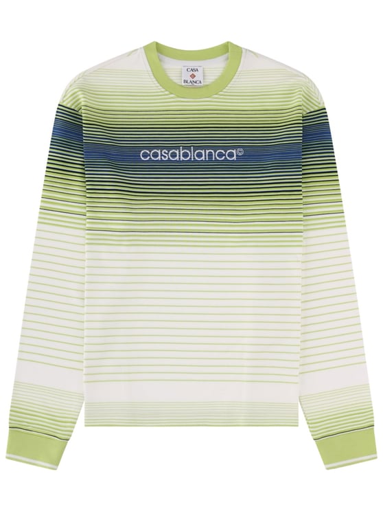 Casablanca Pima Cotton Gradient Stripe T-Shirt