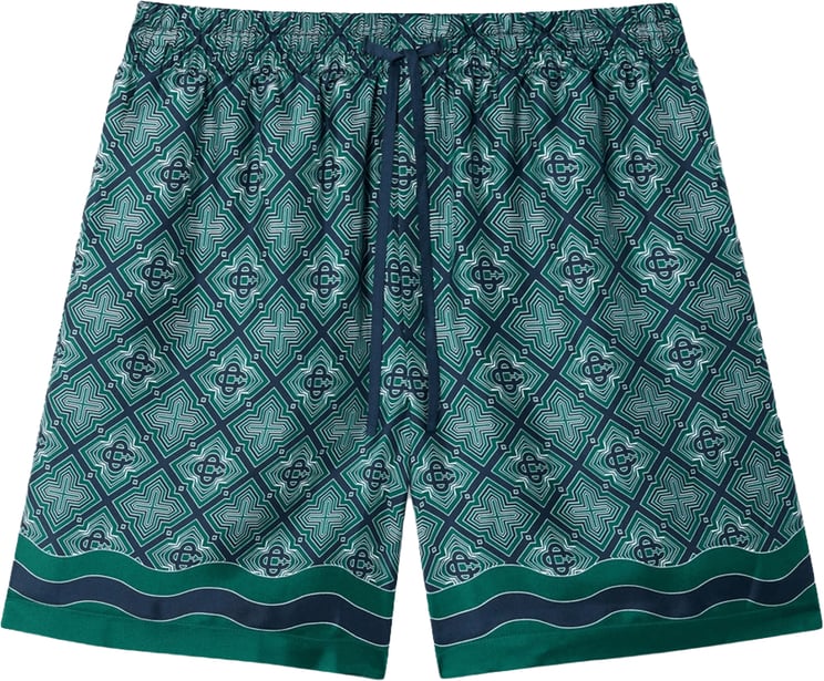 Casablanca Zijde shorts met stralend monogram