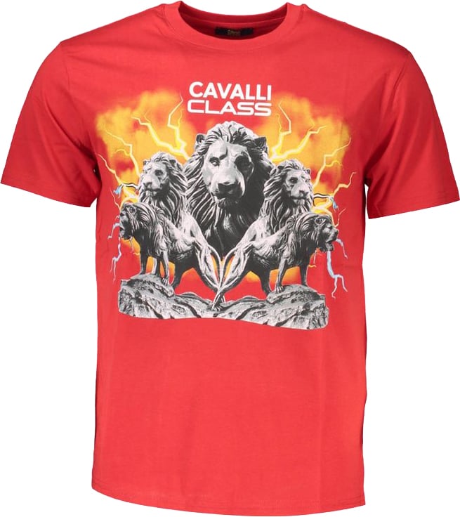Cavalli Class Cavalli Class Red Cotton Men's T-Shirt