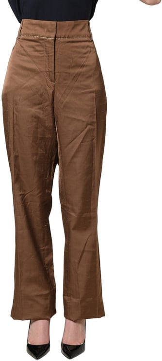 Cavalli Class Cavalli Class Brown High Waist Flared Trouser Pants
