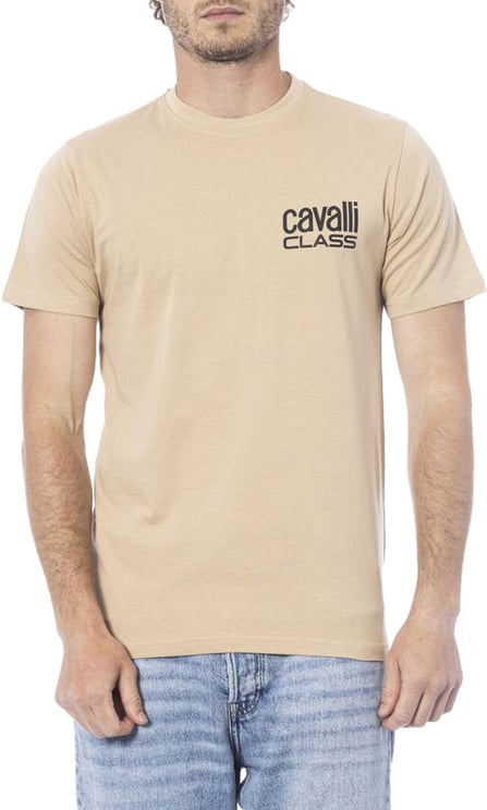 Cavalli Class Cavalli Class Beige Cotton Men T-Shirt
