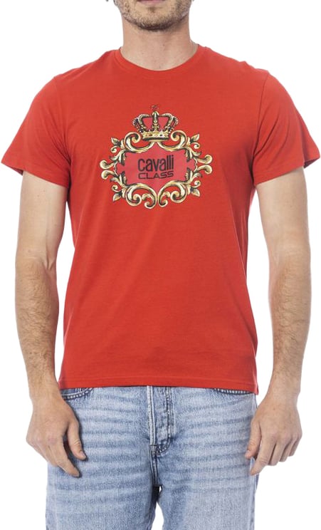 Cavalli Class Cavalli Class Red Cotton Men T-Shirt
