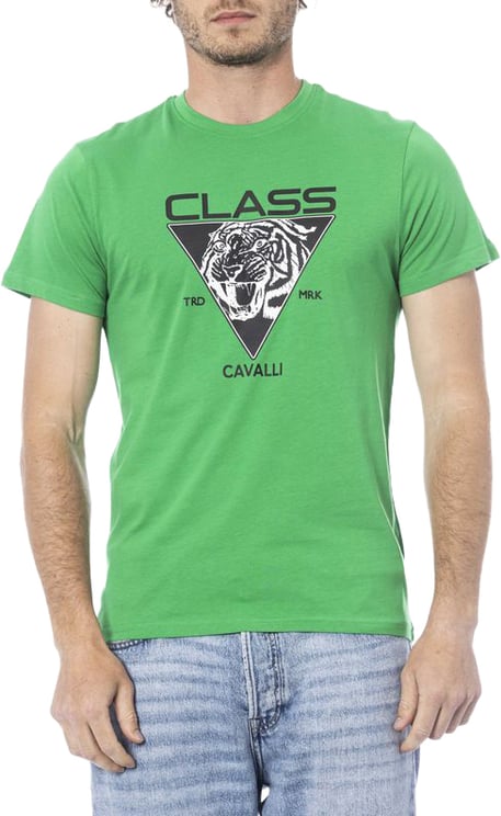 Cavalli Class Cavalli Class Green Cotton Men T-Shirt